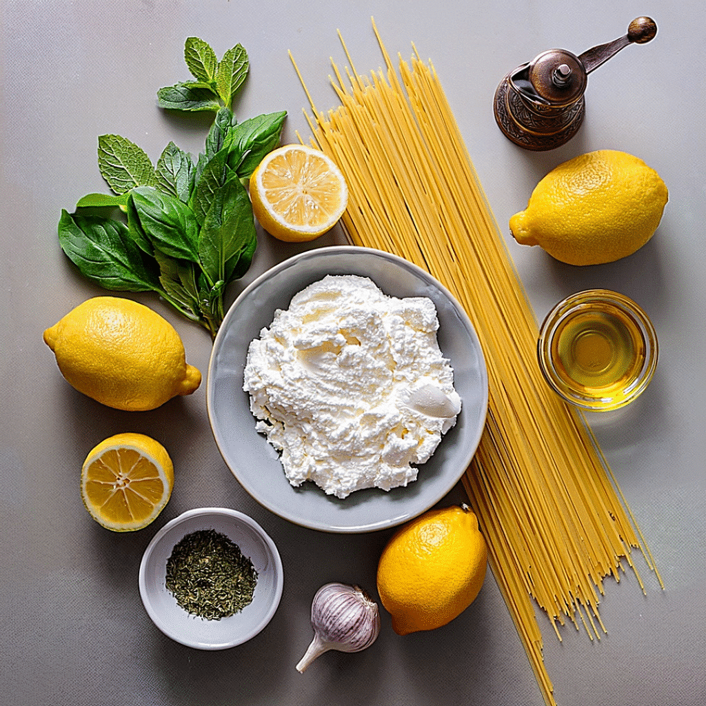 Lemon ricotta pasta ingredients