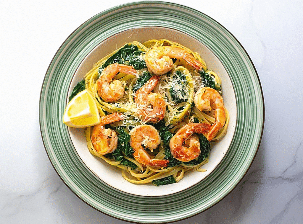 Shrimp spinach pasta recipe