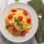 angel hair pasta recipes served with tomatoes and basil