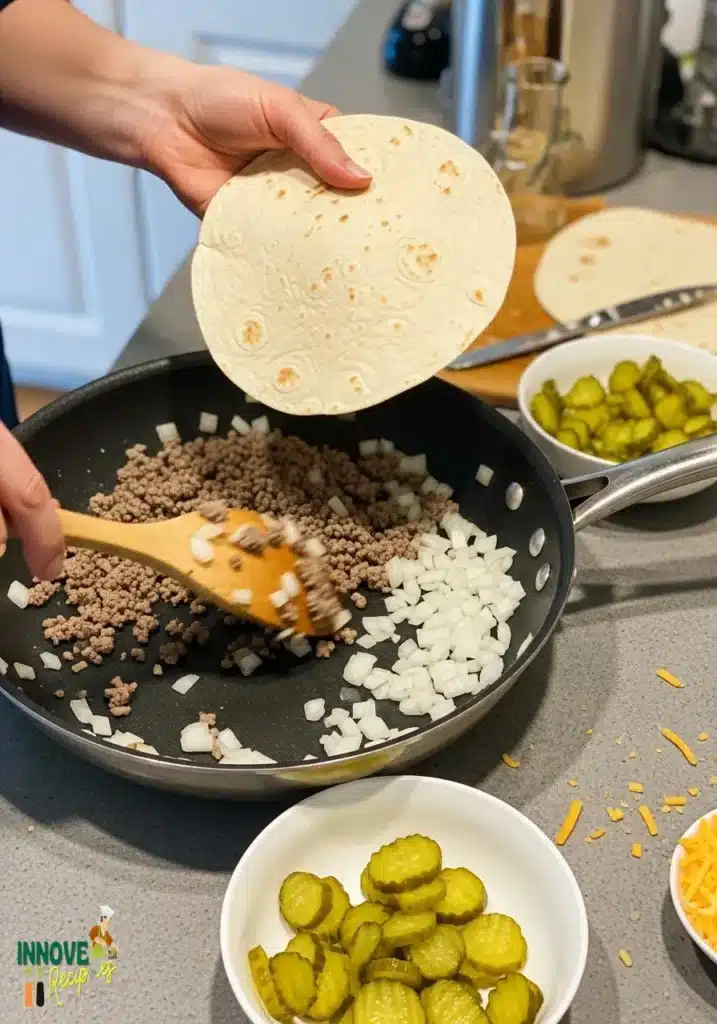 Cheeseburger Quesadillas with Dipping Sauce