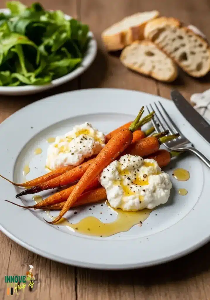 Roasted Carrots with Whipped Ricotta and Hot Honey